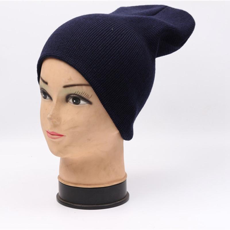 Casual Beanies Warm Stripes Knitted Femme Autumn Winter Unisex Caps