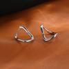 Girls Exquisite 925 Sterling Silver Rregular Dislocation Earring Plain Hoop Earrings Goth Ear Studs