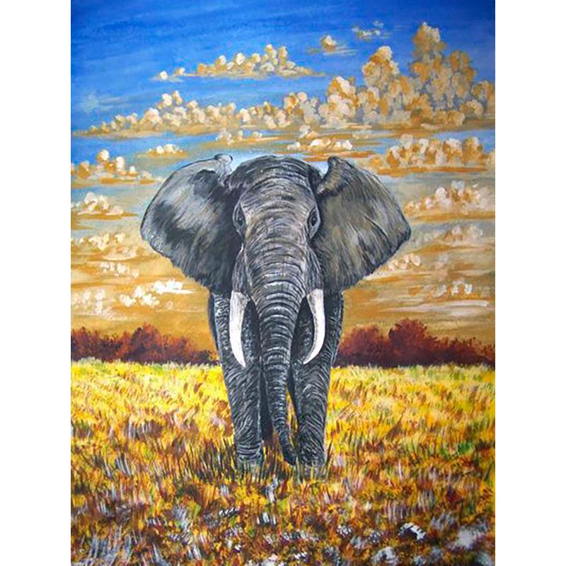 DIY Elephant 5D Diamond Painting Full Round Drill Animal Diamond Embroidery Cross Stitch Mosaic Kits Wall Art Gift Home Decor