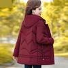 Winter Jacket Middle-aged Mother's Clothing Hooded Parkas Loose Plus Velvet Thick Winter Coat Female Warm Zipper Parka Outwear