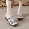 New Summer Top Layer Cowhide Flat-sole Beef Tendon Sole Women's Shoes Casual Leather Hollow Breathable Slippers Hole Shoes