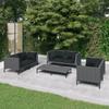 Day and Night - Day and Night Garden Sofas 7 Pieces and Cushions Dark Gray Synthetic Rattan