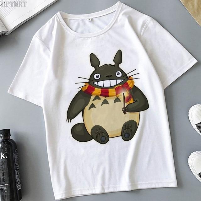 Plus Size Tops Women 'S T -Shirt Fashion Funny Totoro Print T Shirt Summer Harajuku Streetwear O -Neck Short Sleeve Tshirt Clothing