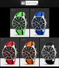 Silicone High School Student Silicone Sports Waterproof Arm Watch Stylish Big Face Chronograph Casual Brand Analog Quartz Watch Large Date Fluorescent