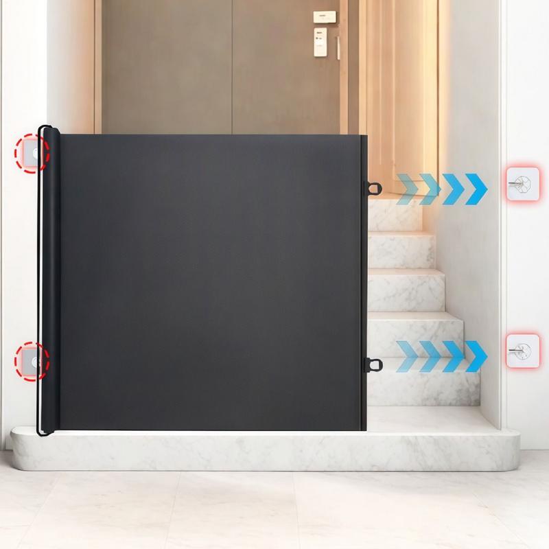 Mesh Dog Gate Retractable Extendable Anti Dog Jumping Screen No Drill Gate Protective Barrier Mesh Screen for Balcony Hallways