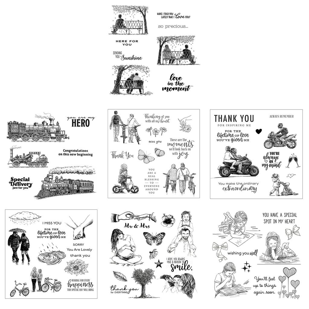 Парные силиконовые прозрачные штампы для изготовления карточек, скрапбукинга, тиснения, DIY, украшение альбома, резиновая печать, штампы