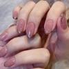 Nail Pieces Pink Glitter Nail Pieces French Gold Powder Nail Pieces Fake Nails