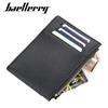 Men Leather Card Holder Business Short Style Zipper Ultra-thin Wallet Purse