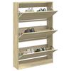 VidaXL Shoe Cabinet Sonoma Oak 80x21x125.5cm Engineered Wood 839926