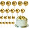 20 Pcs Mini Balloon Cake Topper Decorations with Gold Balls On Sticks - Cake Picks for Birthday, Wedding, and Party Decorations