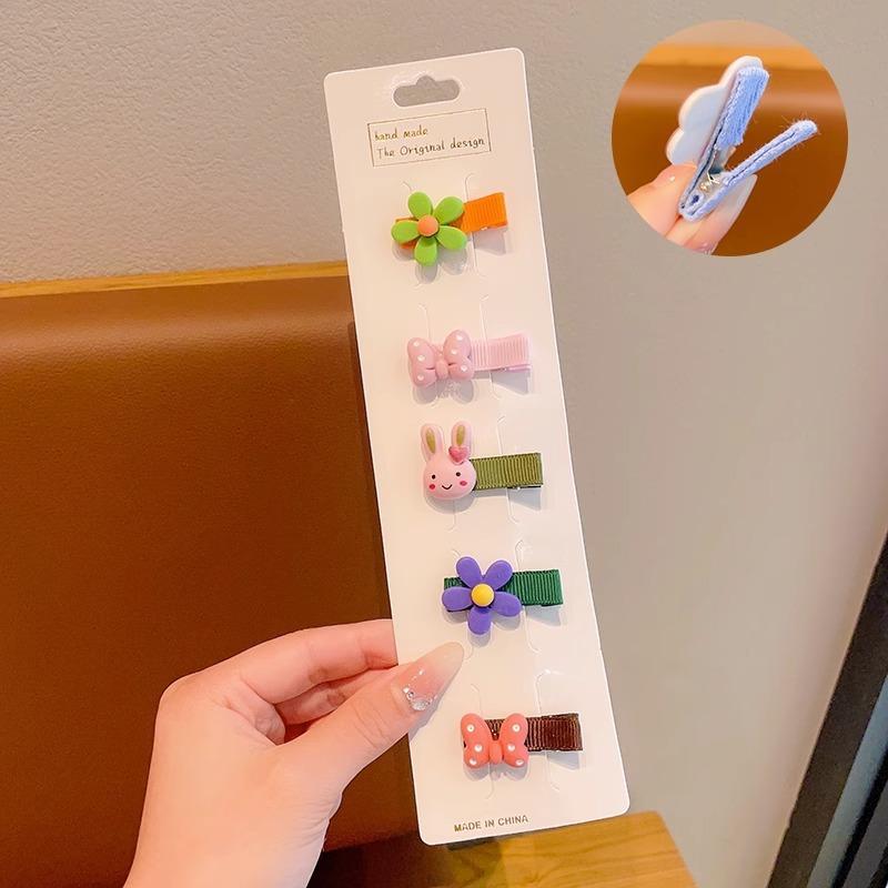 5Pcs Colorful Flower Hairpins For Girls Headwear Sweet Hair Clips Barrettes Kids Fashion Hair Accessories