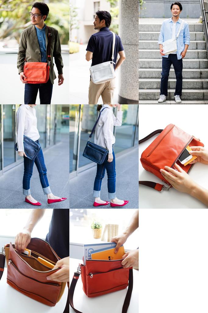 Shoulder Bag Genuine Leather Glove Leather YNM200 Navy [Baggy Port] Men's BP-YNM200-NV