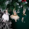 New Plastic Material Girl Bithday Gift Xmas Hanging Decoration Dancing Silver Tutu Ballerina Christmas Holiday Ornaments For Kids