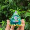 Handmade Pyramid Crystal Gravel Resin Ornament for Home