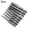 8pc 1/4 Hex Key Allen Bit Quick Change Magnetic Handle Driver Steel Power Drill