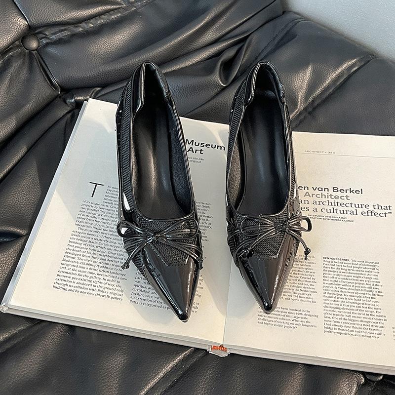 Fashion Niche Design Sense Pointed Wedge Mary Jane Shoes Summer Temperament Women's Single Shoes Mesh High Heels