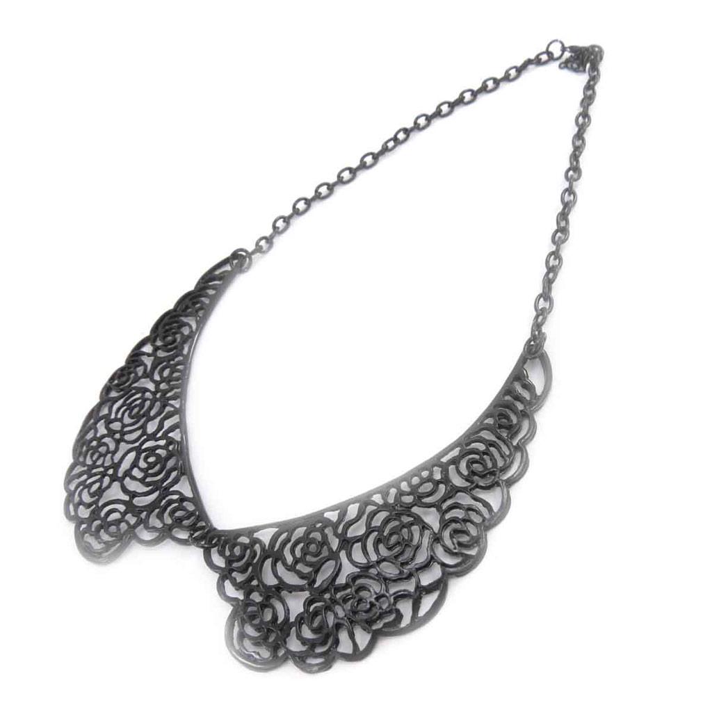 Les Trésors De Lily [J9155] - Black 'Carmen' Designer Necklace