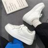 Platform White Shoes Spring and Summer New Student Lace-up Sports Shoes Round Head Pure White Board Shoes