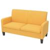 2-seater Fabric Sofa - Yellow - VIDAXL - Plush - With Armrests - Fixed