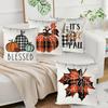 Autumn Thanksgiving Throw Pillow Cover Home Sofa Decoration Linen Print Pumpkin Harvest Cushion Cover