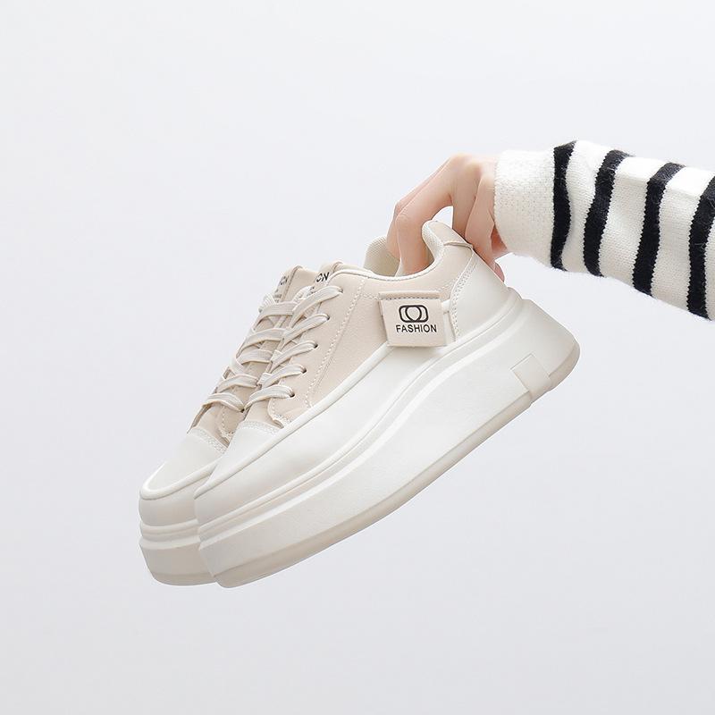 2025 Spring New Korean Version Ins Breathable Little White Shoes Women's Low-top Casual Board Shoes Platform Muffin Shoes Women HB607