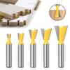 1/5PC Dovetail Milling Cutters 8mm Shank Round Over Edging Router Bit Radius Wood Cutting Tool Woodworking Router Bit