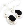Les Trésors De Lily [C9527] - Silver 'Heaven' Onyx Earrings
