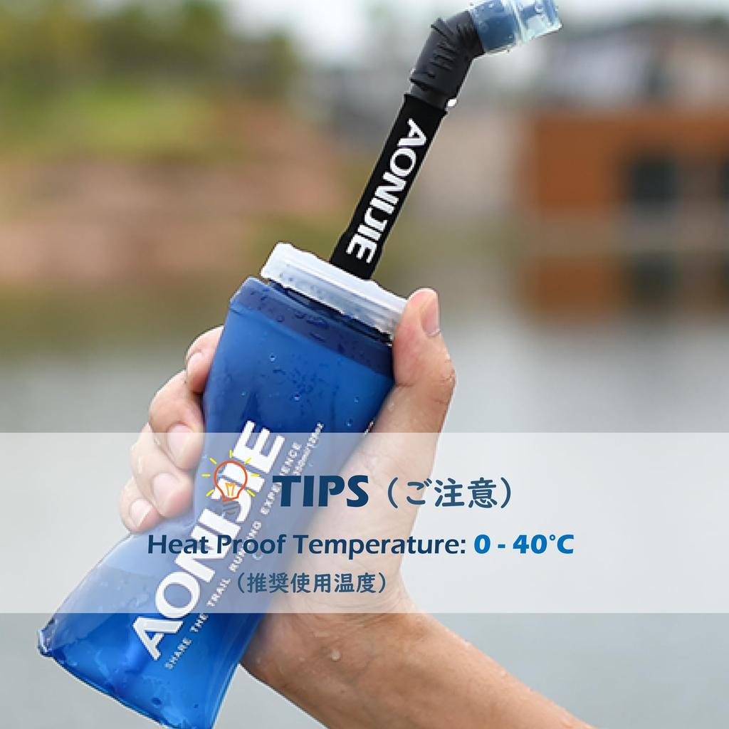 TRIWONDER TPU Foldable Water Sports Bottle for and Hydration Packs Bottle, Jogging, Marathons, Cycling, (350ml - 2-Pack)