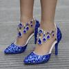 Large Size Tassel Rhinestone Wedding Shoes 9 Thin Heel Pointed Sandals Luxury Rhinestone Wedding Shoes