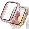 Diamond Iwatch Cover for Apple Watch Case 45mm 41mm 40mm 44mm Screen Protector Tempered Glass Iwatch Series 7 8 9 4 5 6 SE