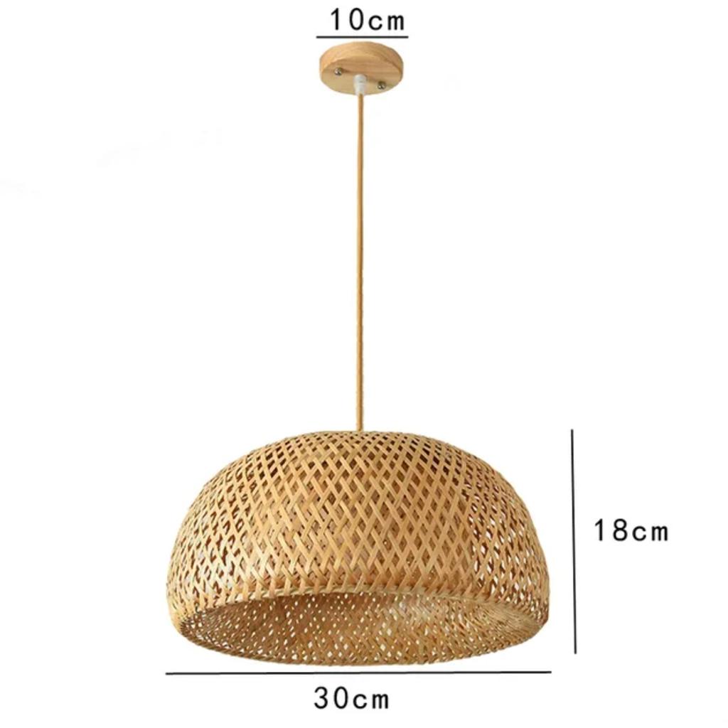New Bamboo Lamp Shade - Natural Hand-Woven Rattan Chandelier Bamboo  Lighting Fixtures Hanging Light