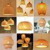 New Bamboo Lamp Shade - Natural Hand-Woven Rattan Chandelier Bamboo  Lighting Fixtures Hanging Light