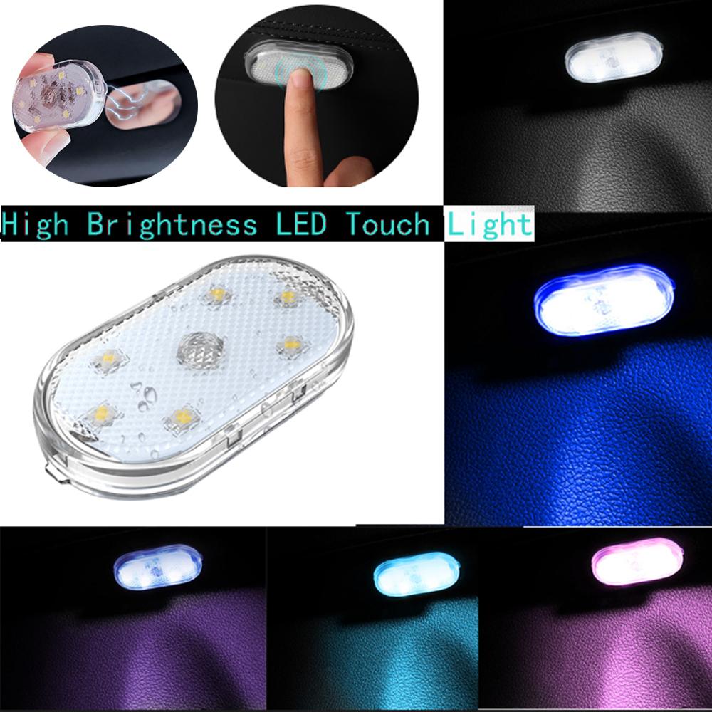 High Brightness LED Touch Light USB Charging Car Interior Lighting Magic Sticker Ambient Lamp With Strobe Mode For Multi-color