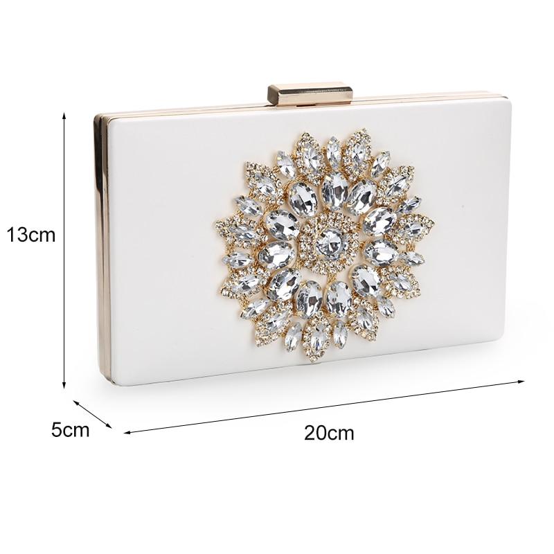 SCIONE White Women Clutch Bag Wedding Clutch Purse Bridal Evening Crystal Bags Luxury Small Crossbody Bags