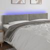 VidaXL LED Headboard Bedroom Furniture Double Bed Accessory Head of Bed Frame Interior Light Grey 3121538