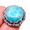 Natural Larimar Gemstone Handmade 925 Sterling Silver Jewelry Ring Size 4 N9o14