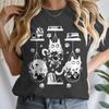 Women T-shirts New Ladies Casual Female Clothes Tops Black Cat Books Print Ladies Tees Tshirt Cartoon Graphic T-Shirt Clothing