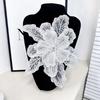 Multi-Layer Organza Lace Sequin Beaded Studded 3D Flower Crystal Patch Diy Clothing Decorative Applique Sweater Coat Accessories