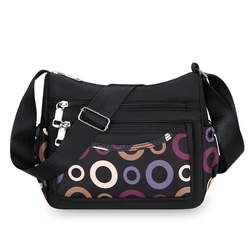 Fashion New Middle-aged Mother Bag Large-capacity Printed Multi-layer Shoulder Bag Lightweight Casual Joker Lady Crossbody Bag