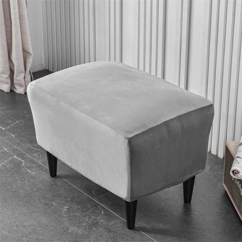 Velvet Rectangle Stretch Footrest Covers Elastic Ottoman Cover Spandex Stool Slipcover Ottoman Footstool Furniture Protector