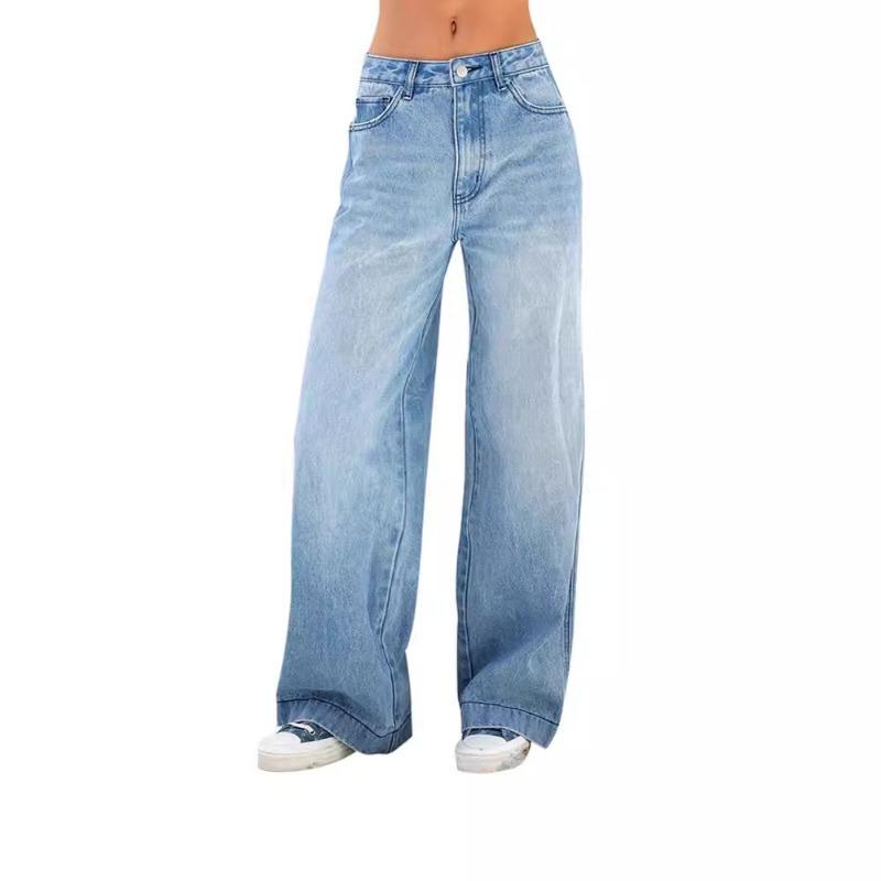Women's New Casual Loose Wide-legged Jeans Trousers