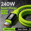 1.5M 240W Fast Charge Cable Power Digital Display Type-C To Type-C 6A Super Charging Type-C To 8Pin Data Cable For Iphone 16pro