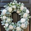 Lambs Ear Wreath Artificial Home Wedding Garden Decor Greenery Wreath Spring Summer Front Door Wreath