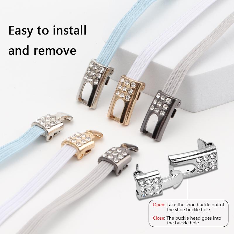 4Pcs Elastic Laces Sneakers Kids Adult No Tie Shoelace Cross Lock Shoelaces Without Ties 8MM Width Rubber Bands Shoes Accessorie NO.8