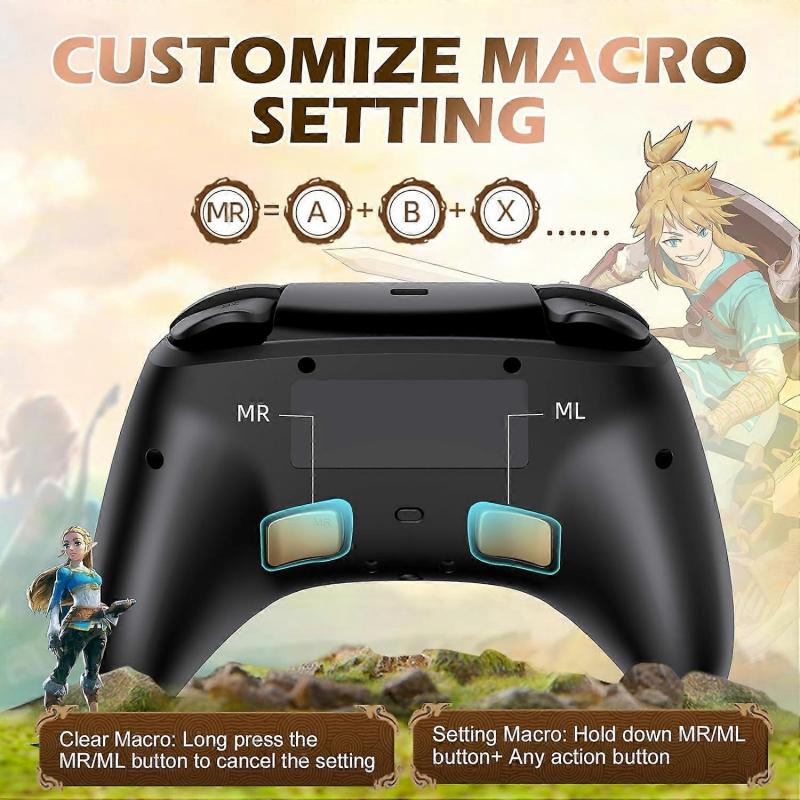 Wireless Switch Controller, Switch Pro Controllers for Nintendo Switch/Lite/OLED, Switch Remote Gamepad with Headset Jack/RGB Light