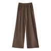 New Style of Women's Brown Pants Plus Velvet Corduroy Sycamore Trousers
