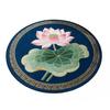 Yousheng Lotus Flower Floor Mat Round Living Room Rug Lotus Pattern Carpet with Non-Slip Backing for Home Office Bedroom Kitchen