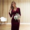 Autumn And Winter V-neck Package Hip Dress Slim Elegant Fishtail Dress Evening Dresses