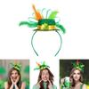 StPatrick Day Feather Hat Headband for Family Gathering Carnival Celebration Props Headwear Traditional Holiday Hairhoop