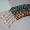 New Fashion Woman Handbag Accessory Chain Detachable Replacement Leopard Amber Green Color Strap Women DIY Clutch Resin Chain